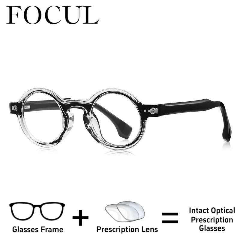 

FOCUL Skinny Face Round TR90 Customization Prescription Optical Photochromic Glasses Anti Blue Ray Progressive Women Eyeglasses