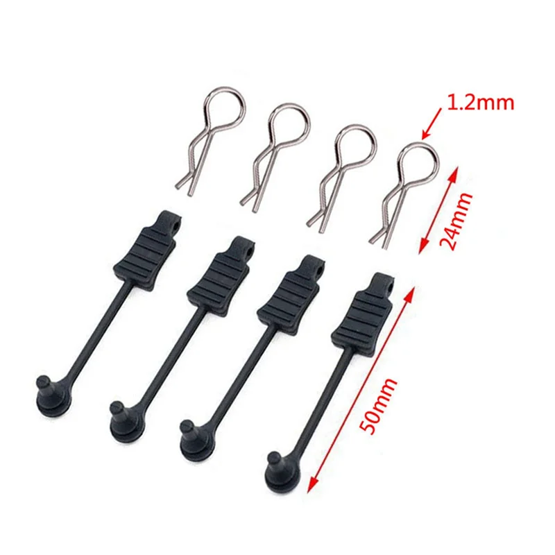 New A26P 4Pcs Rubber Body Clip Retainer Shell Fixed Buckle Lock AR390178 for ARRMA 1/7 Limitless Mojave 1/8 Typhon Kraton RC Car