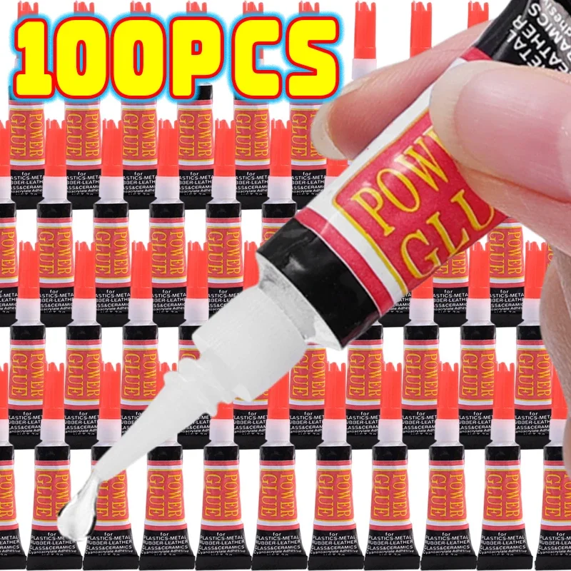 10/100pcs Liquid Super Glue Stationery Shop Nail Cyanoacrylate Adhesive Leather Rubber Wood Metal Strong Bond Liquid Glue Tool