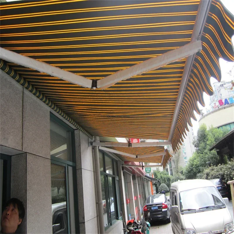 Retractable canopy full cover type hand crank arm awning, rainproof canvas, telescopic canopy, activity canopy, outdoor awning