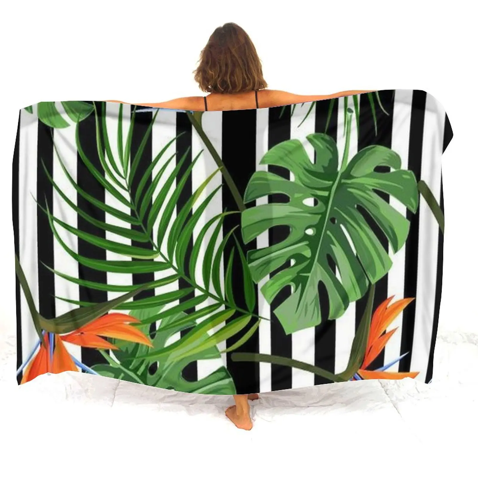 กระโปรงผ้าซารองลายดอกไม้ สไตล์โพลินีเซียน ลายปรับแต่งได้ ผ้าคลุมไหล่ซารอง ผ้าซารองสำหรับสวมทับ กระโปรงผ้าซารอง