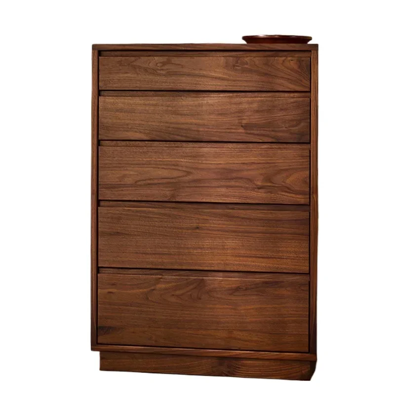 

North American black walnut solid wood chest of drawers, bedroom locker, Nordic storage, living room minimalist TV chest