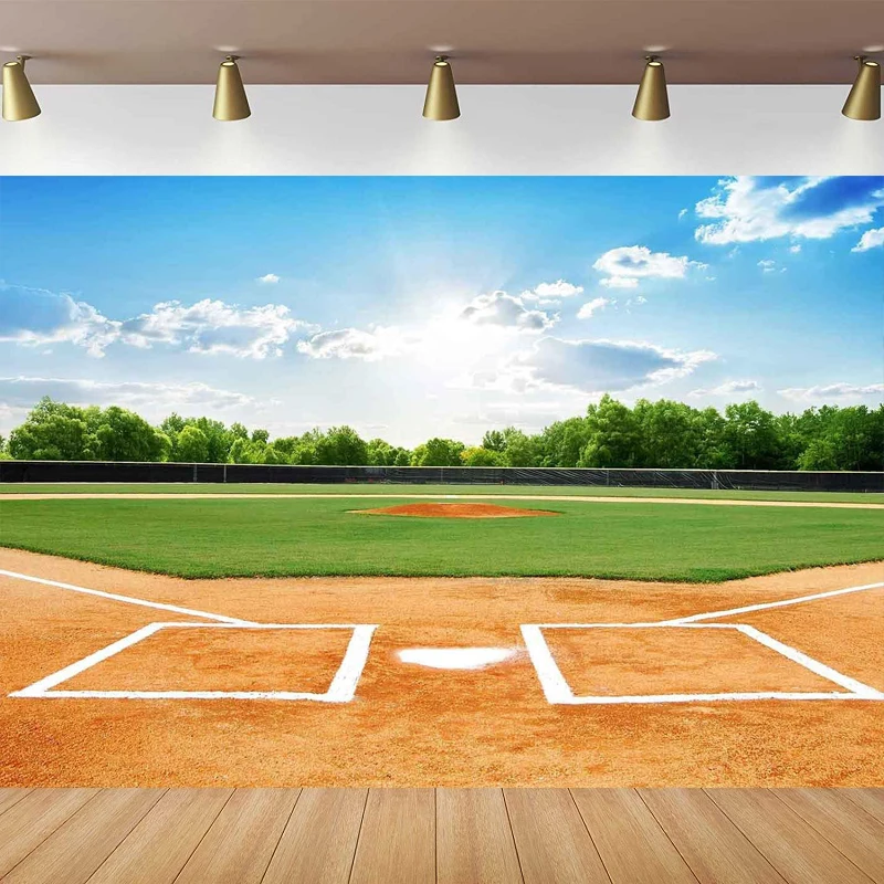 Outdoor Sport Background - Baseball Field Photography Backdrop Stadium Outdoor