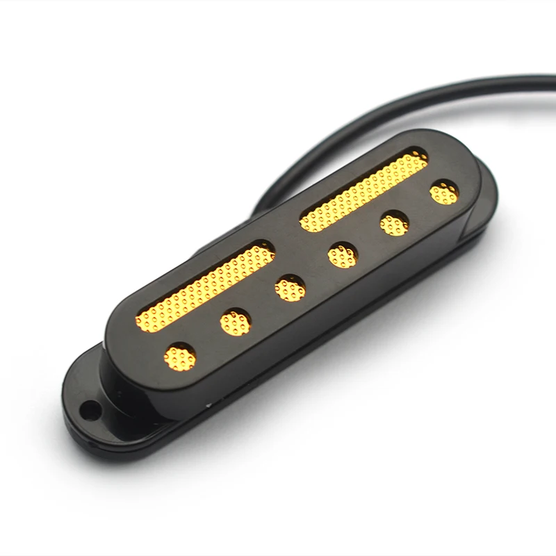 6 Hole + 2 Groove Mini Humbucker with Gold and Silver Pad, ST Single Coil Pickup Size,9K 4C Output Coil Splitting, Multi Colour