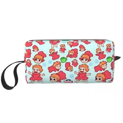 Ponyoed Japanese Animated Cosmetic Bag Women Makeup Bags Fantasy Film Travel Zipper Toiletry Bag Organizer Storage Bag