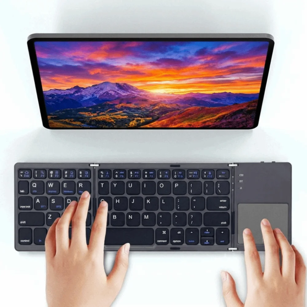 

Slient Foldable Wireless Keyboard Universal Portable Bluetooth Keyboard Compact Ergonomic Rechargeable Keyboard Mobile Use