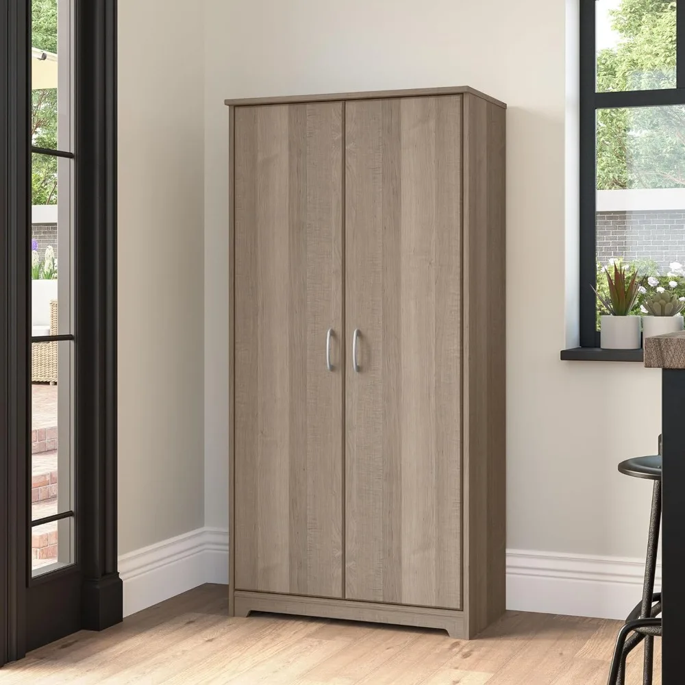 

Tall Kitchen Pantry Cabinet with Doors, Gray,Kitchen cabinets, living room cabinets, multi-purpose lockers