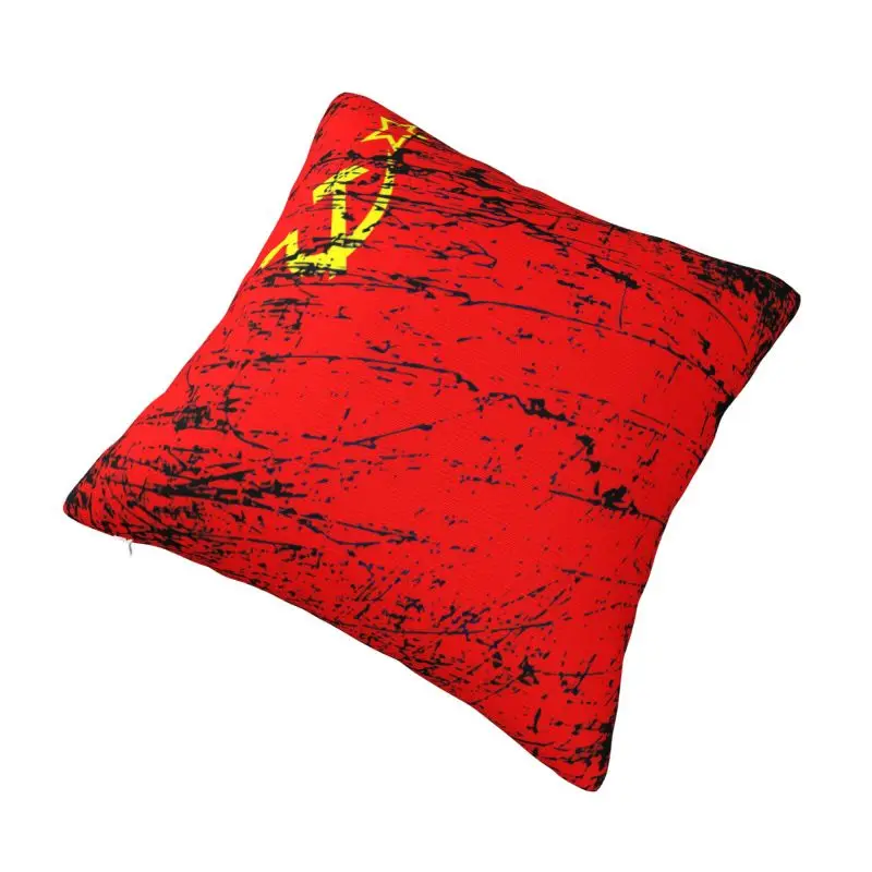 Custom Soviet Union USSR Russias Flag Pillow Case 45x45cm CCCP Cushion Cover Decoration Salon Square Pillowcase