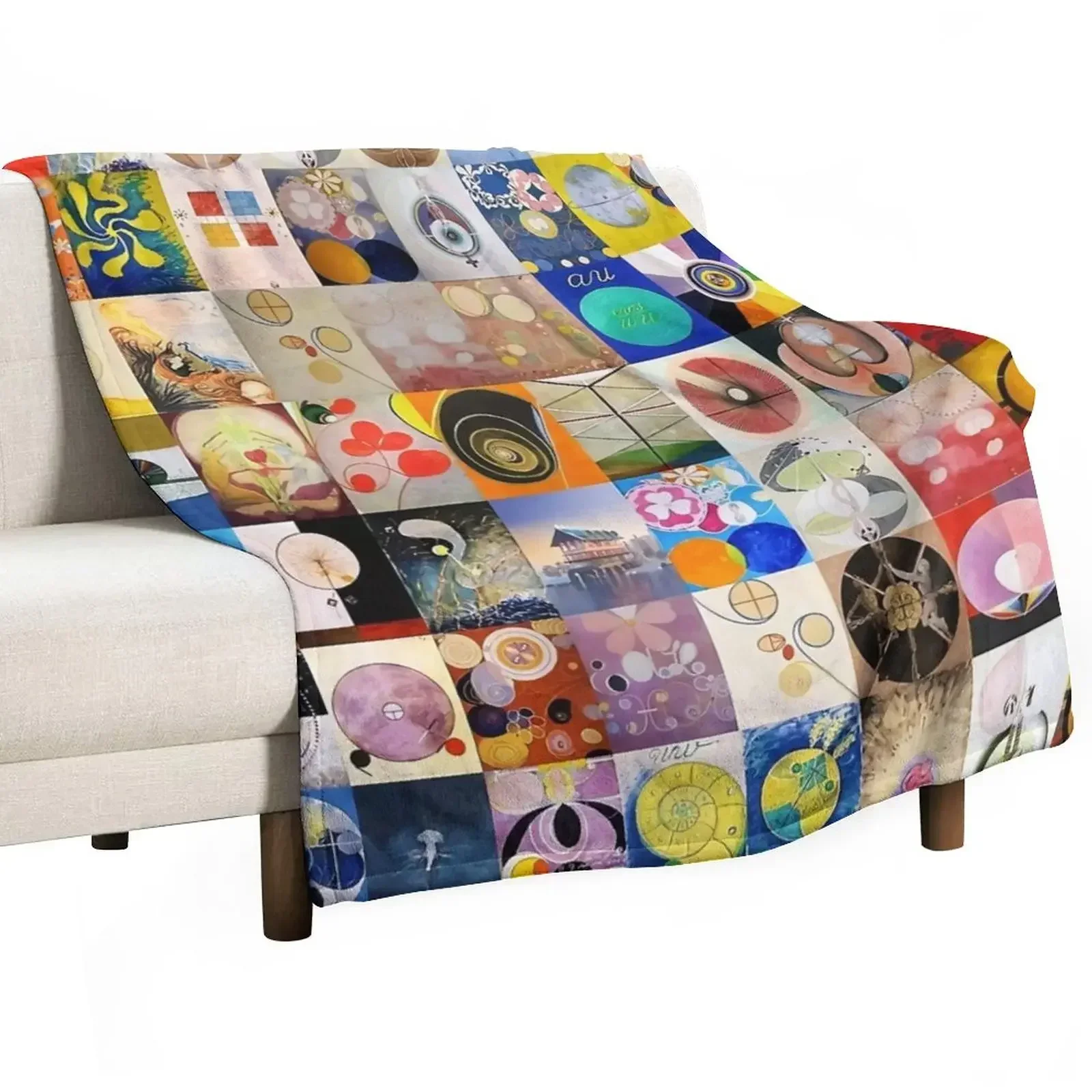 A Collage of Hilma af Klint Artwork Throw Blanket Thermals For Travel Winter beds Weighted Beautifuls Blankets