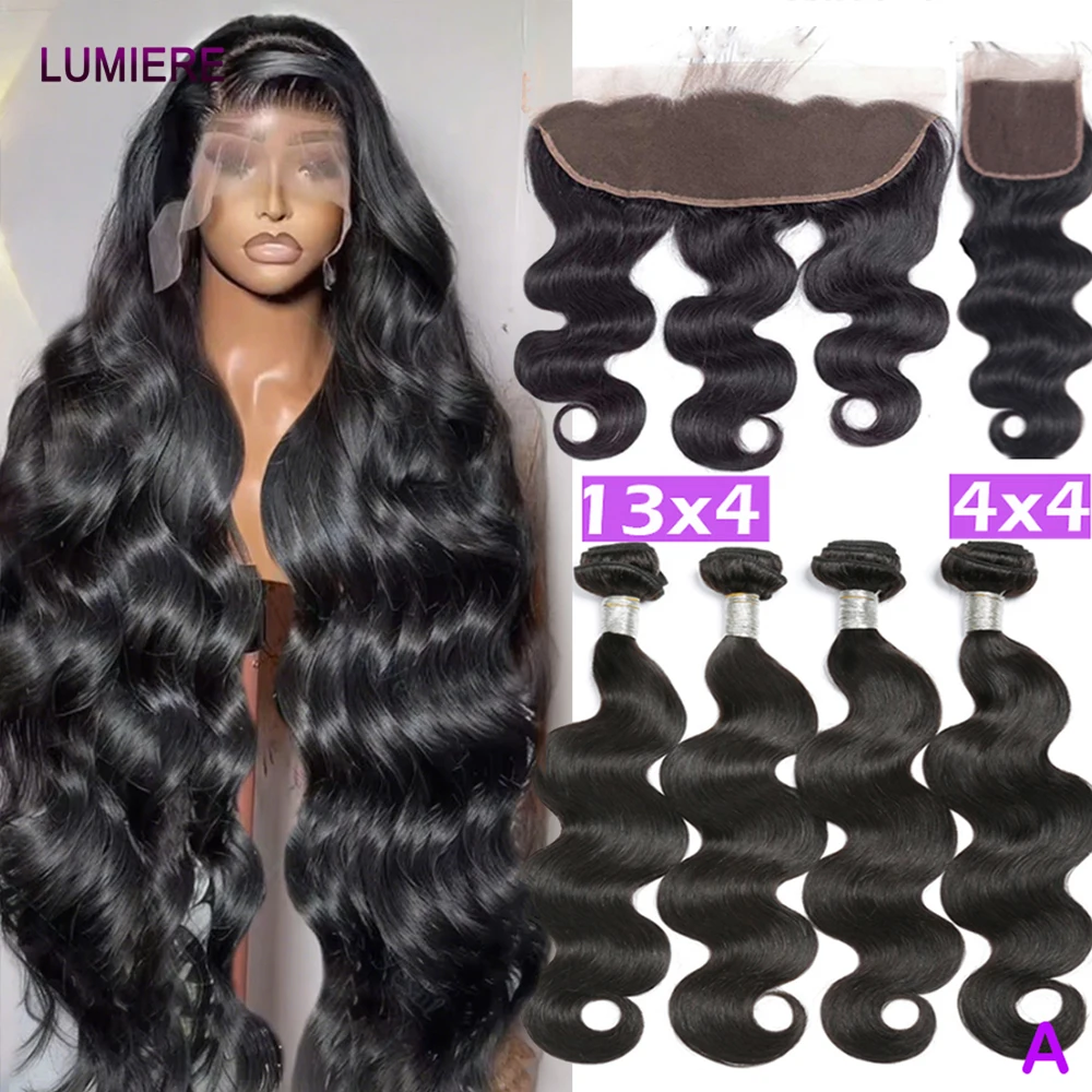 

18A оптовая продажа, высококачественные пучки объемной волны с HD-застежкой, фронтальная часть, 100% натуральные человеческие волосы, пучки 3/4, дешевое наращивание