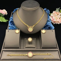 JRH Luxury Women's Jewelry Set Zirconia Colored Zirconia Necklace Bracelet Ring Earrings for Wedding Anniversary Gift Set Party