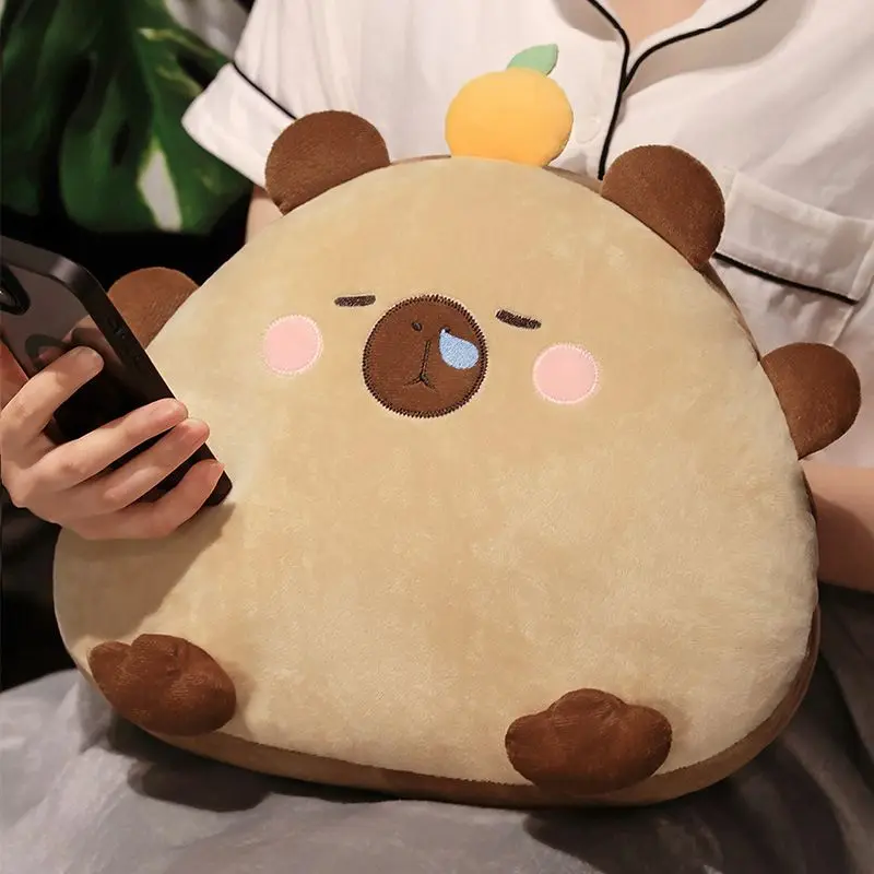 Cute Capybara Hand Warmer Plush Pillow Soft Cozy Winter 2 in 1 Blanket Office Nap Cushion Home Decor Gift