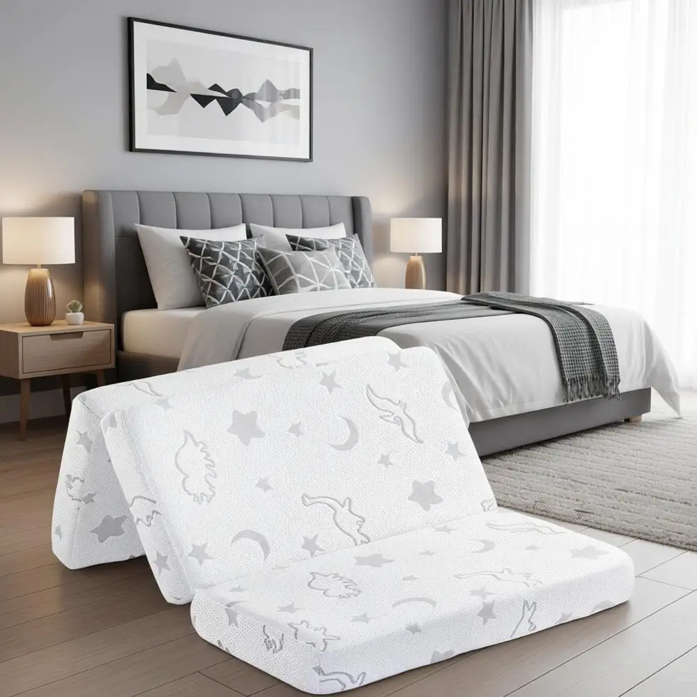 

Матрас для детской кроватки 38x26, двусторонний, мягкий и жесткий, из пены с эффектом памяти, портативный матрас для кроватки с моющимся чехлом и сумкой для переноски