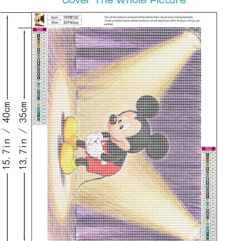 1 шт. 5D DIY полный дрель набор для алмазной живописи, классический мультфильм Микки Маус, повязка на сцене под точечным дизайном, расслабляющее ремесло