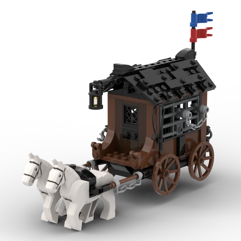 215PCS MOC-117564 Medival Horse Carrige Prisoner Convoy Creative Building Blocks Bricks DlY Toys Gifts Display Construction 6055