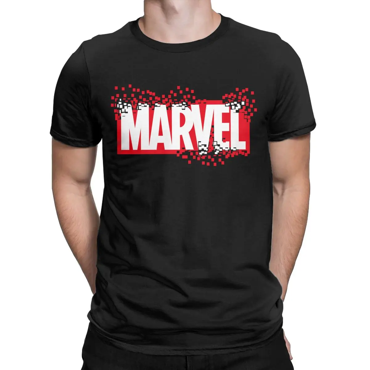 

Men's Disney Disintegrating Marvel Logo T Shirt Pure Cotton Clothing Crazy Short Sleeve Round Collar Tees Unique T-Shirts