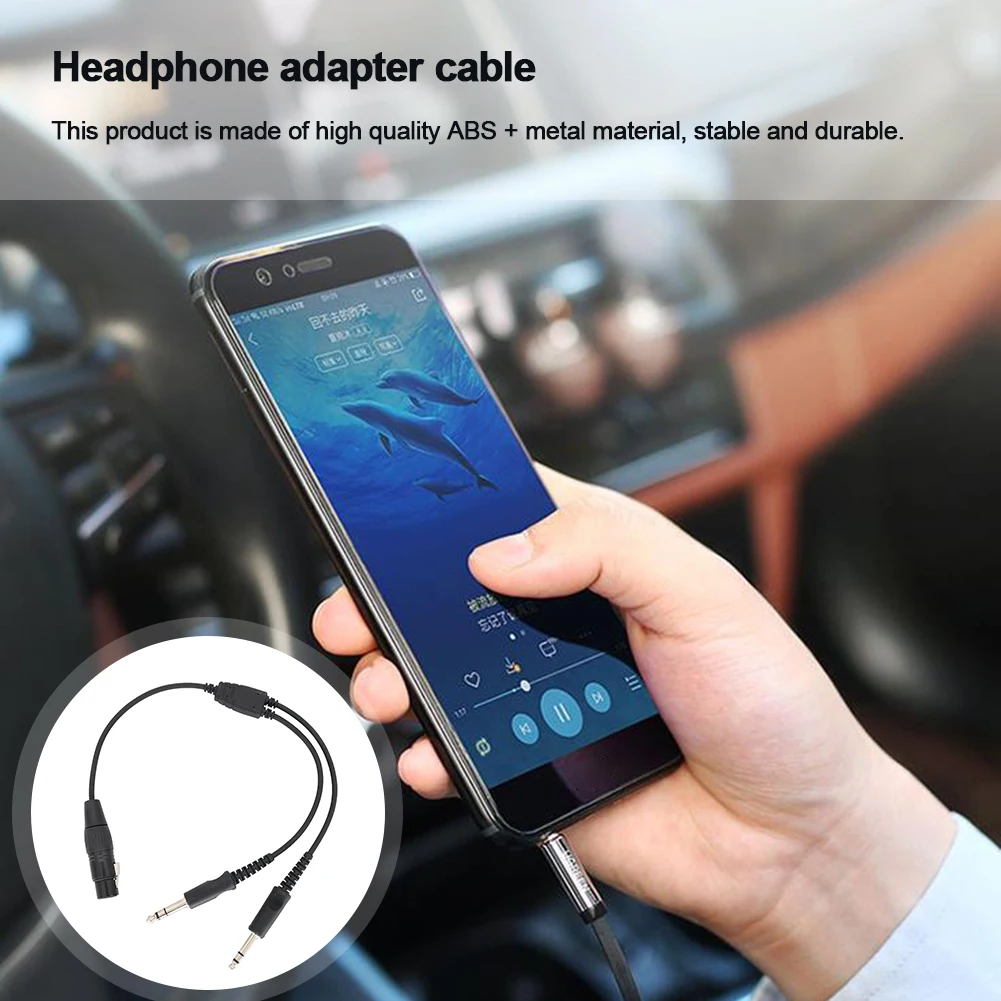 Airbus XLR To GA Dual Plug 5 Pin Male To Female Aviation Headset Connector Aviation Headphone Cable for Aviation Communication