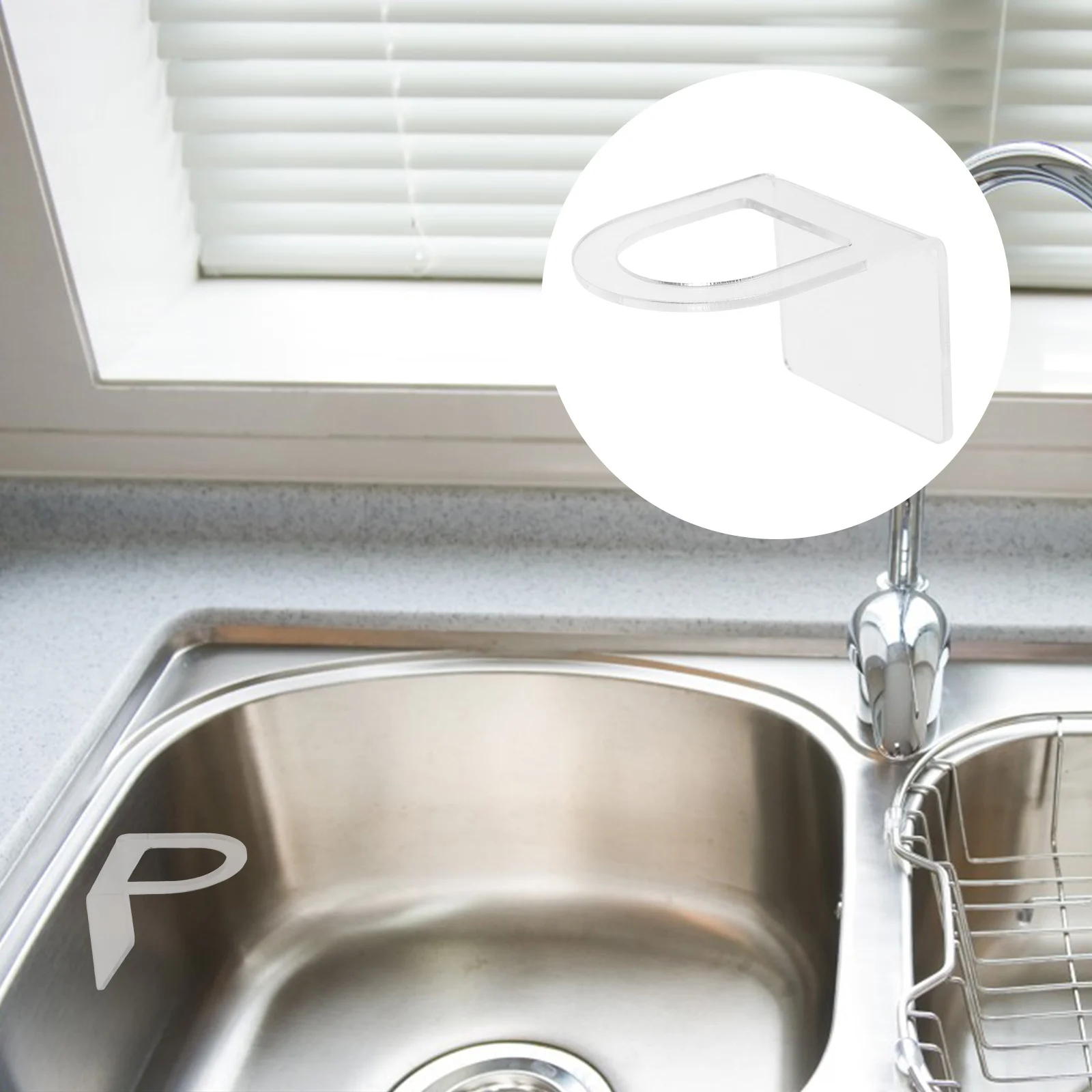 

2Pcs Clear Acrylic Dish Brush Holder Kitchen Sink Organizer Sturdy Elegant Multi-Functional Storage for Cleaning Tools