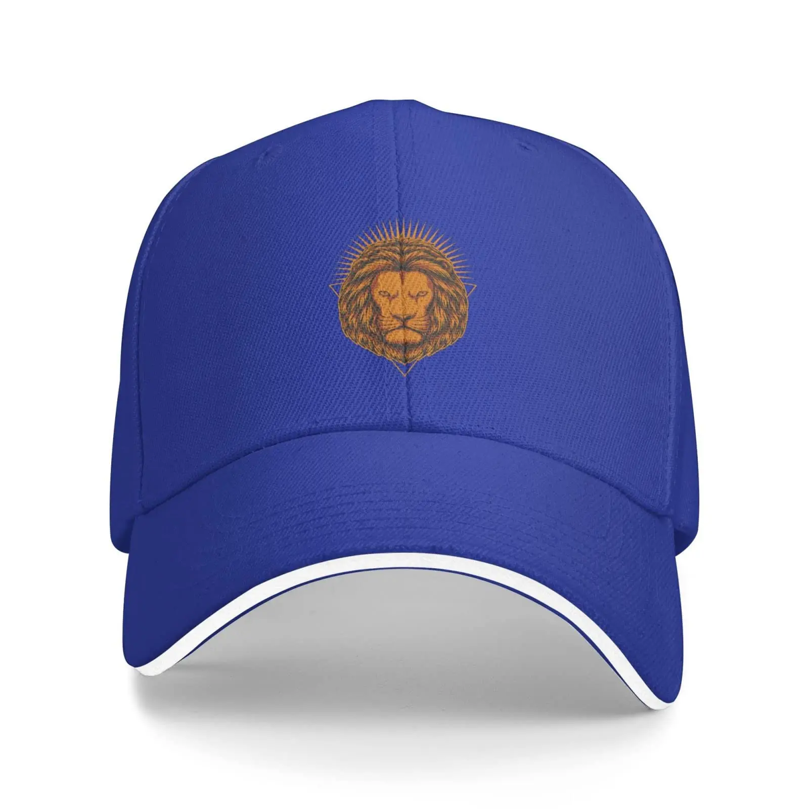 Shine Lion Head Trucker Baseball Cap for Men Women Hat Sandwich Brim Dad Hats