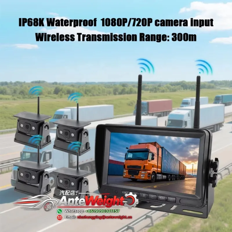 DVR AHD 360 Degree Blind Spot Monitor System With RV LCD Screen for Car Rearview Reversing Monitoring Camera Kit Truck Backup