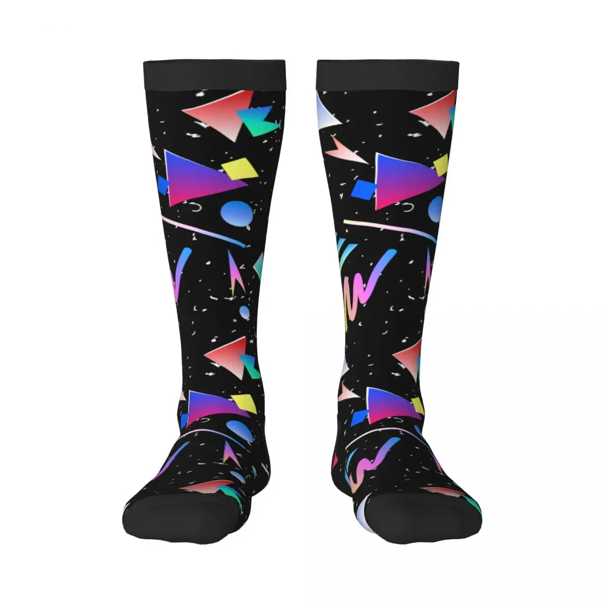 

Stockings Funny Autumn Casual Warm Socks Triangular Geometric Colorful Print Soft Winter Knee High Socks