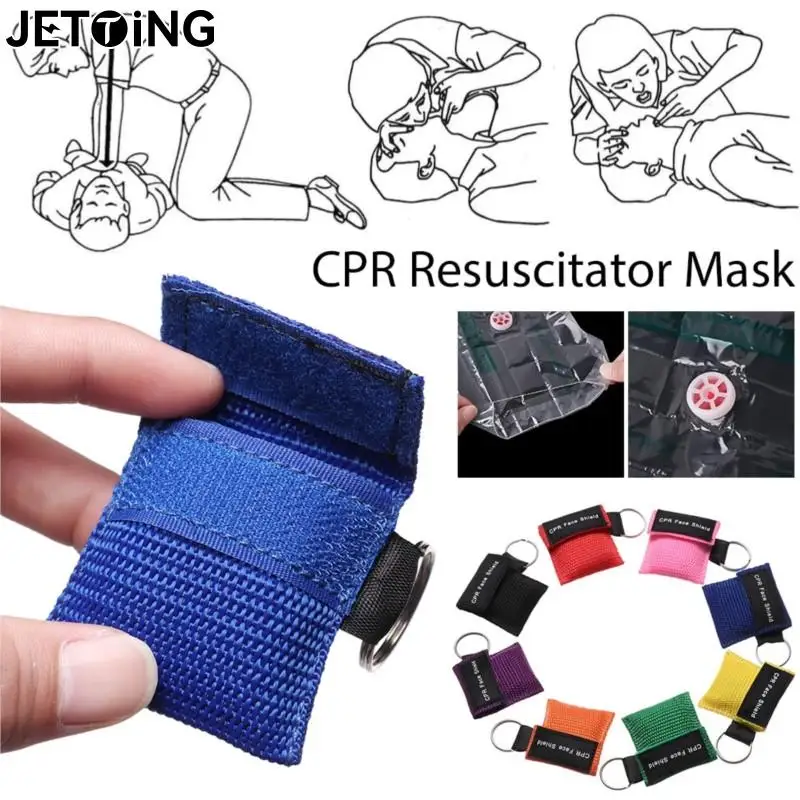 Disposable CPR Resuscitator Mask First Aid Face Mask Shield Breathing Masks Mouth Breath One-way Valve Emergency Outdoor Tools