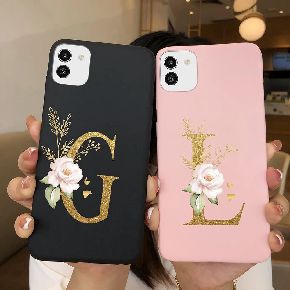 For Samsung Galaxy A03 Core Case A032F Soft Silicone Letter Cover Case For Samsung A 03 A03S Global Version A03 Core A035F Funda