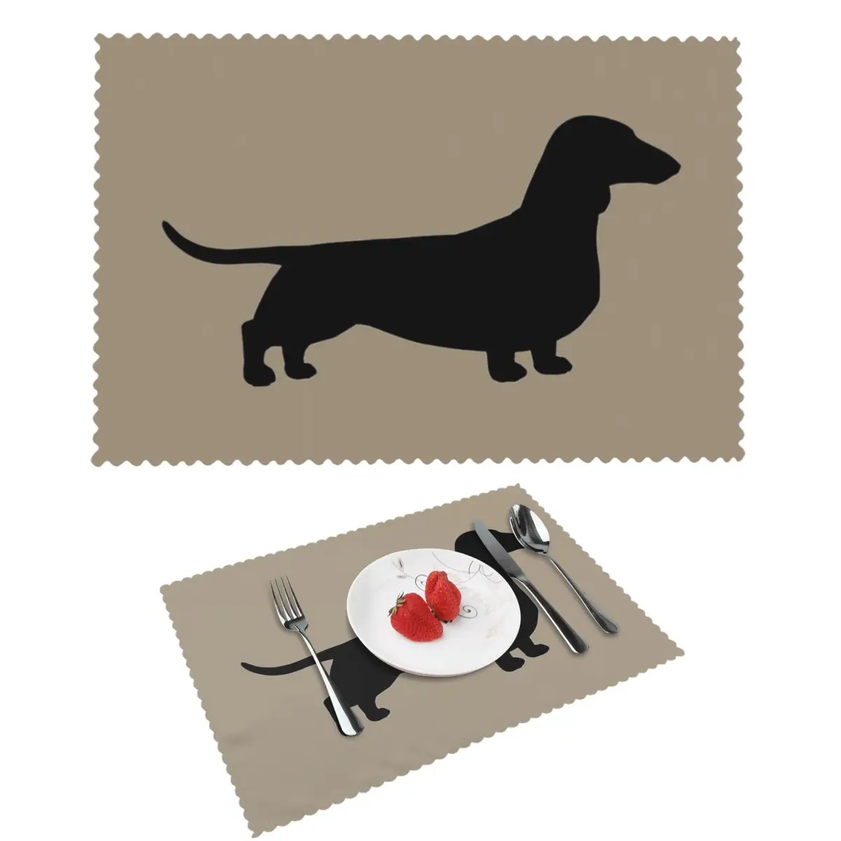 

Dachshund Dog Placemat Washable Plate Mat For Dining Table Bowl Coaster Home Decor Super Absorbent Mats