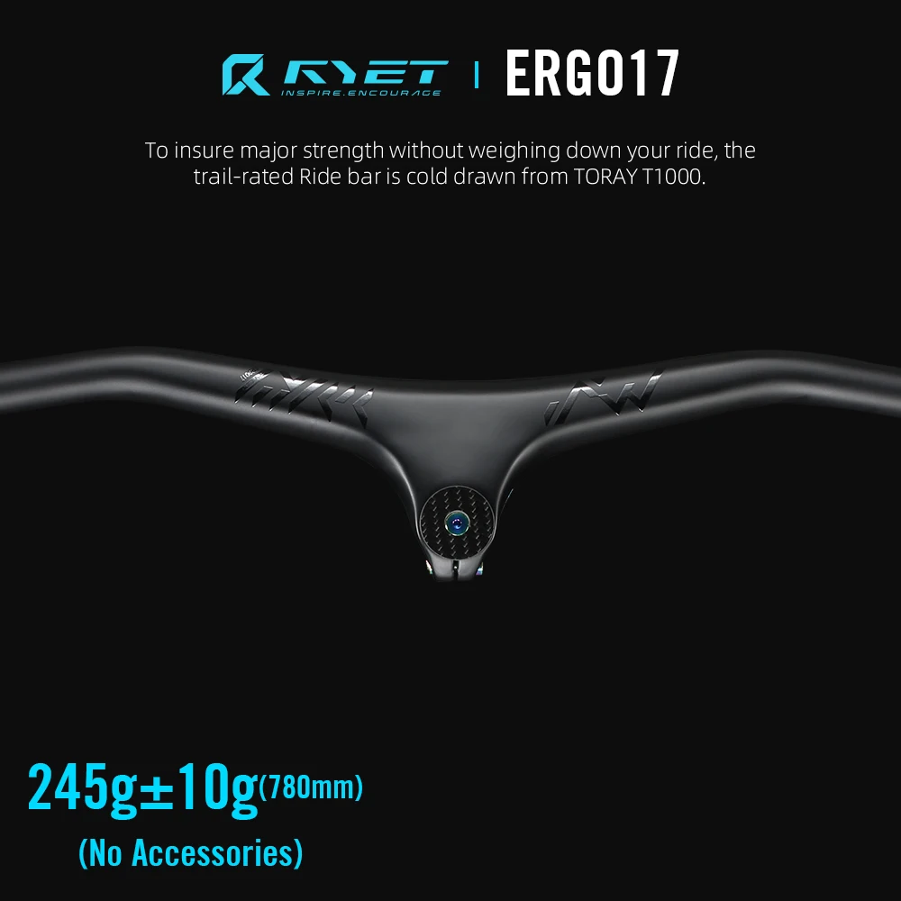 

RYET MTB Integrated Handlebar Carbon Mountain Bike Cockpit 780mm 70mm 80mm XC Trial One-Piece Handlebar MTB Bicycle Parts