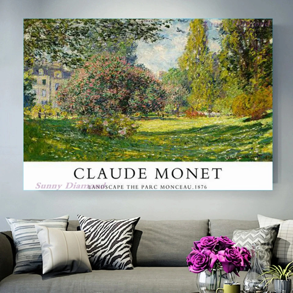 Claude Monet diament artystyczny obraz nowe naturalne zdjęcia puzzle 5D Diy krzyż zestaw do szycia wiertła botaniczny Home Decor prezent Cuadro