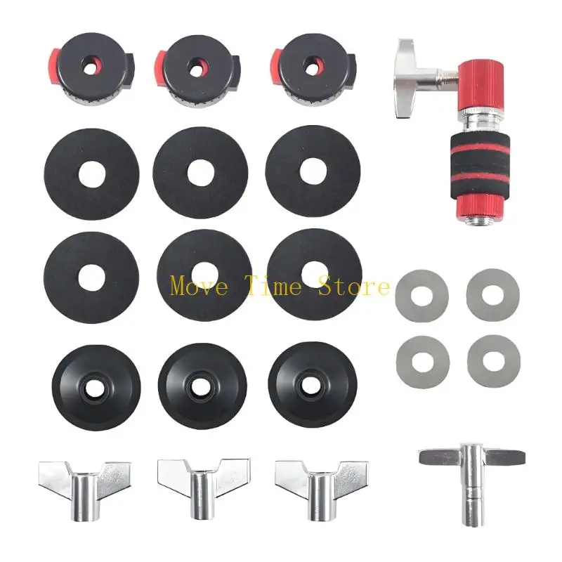92ME Nonslip Felt Drum Pad And Hardware Drum Felt Pad Drumming Equipment Pack For Improved Performances On Any Drum Set