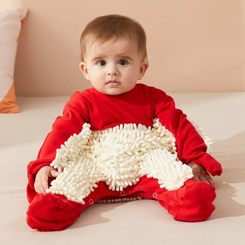 

Baby Rompers Newborn Baby Jumpsuit Mop Cleaning Clothing Boys Girls Infant Crawling Spring Autumn Long Sleeve Baby Clothes