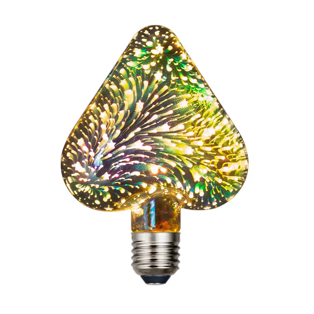 الملونة رومانسية 3D الزجاج LED على شكل قلب لمبة حفل زفاف الديكور مهرجان ليلة ضوء المشهد تخطيط الضوء #6