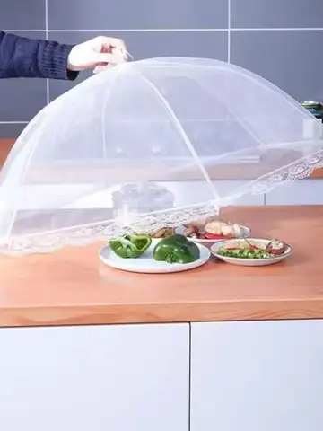 Food Cover Mesh Folding Washable Flies Tables Cover Insect Proof Protective Dish Covers Home Kitchen Storage Accessaries