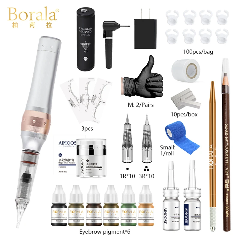 

Aimoosi M7 Tattoo Machine Kits Microblading Eyebrow Lips PMU Gun Pen Needle Permanent Makeup Machine Professional Supplies