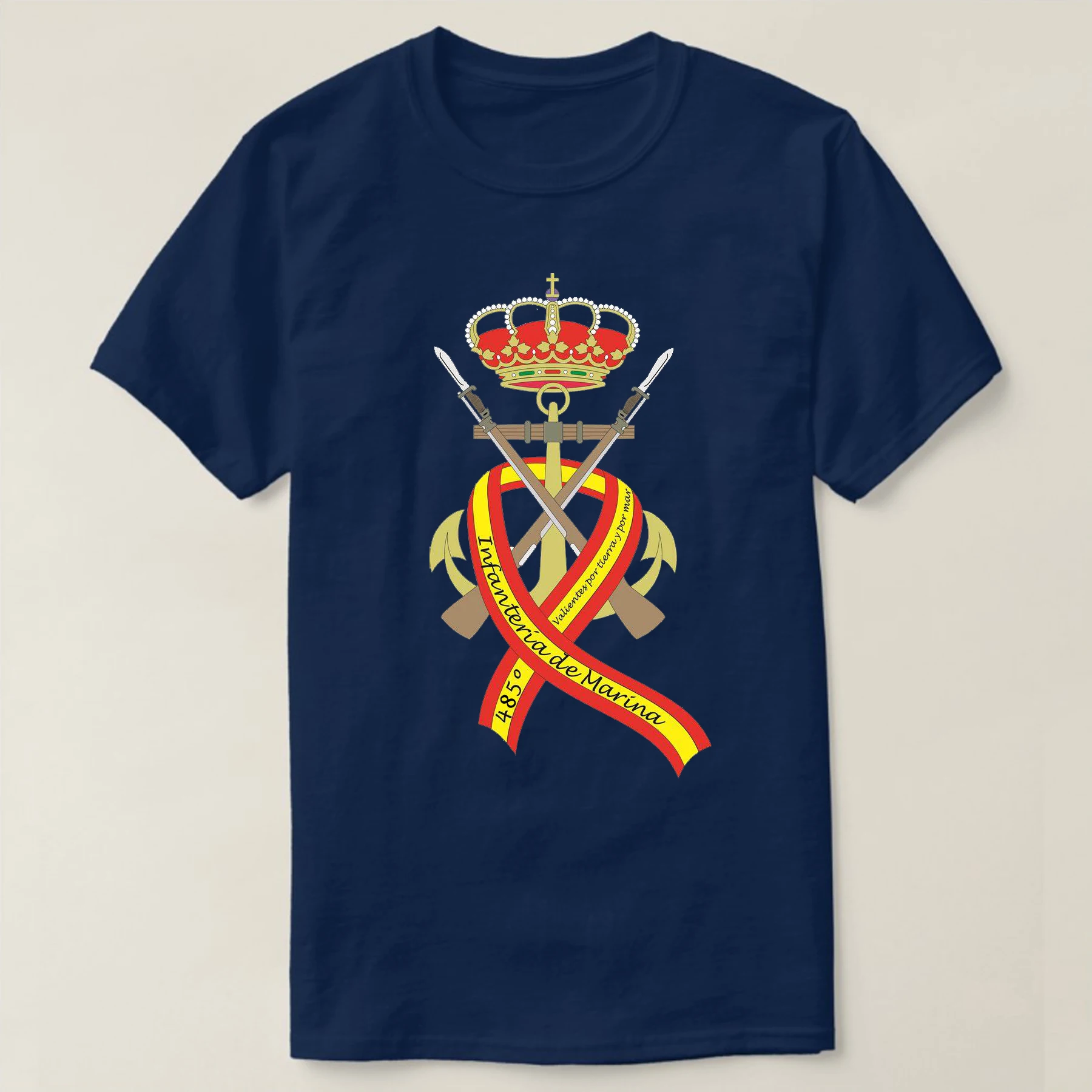 Camiseta 485 Aniversario Del Cuerpo De Infantería De Marina Española, 100% Algodón, De Alta Calidad, Casual