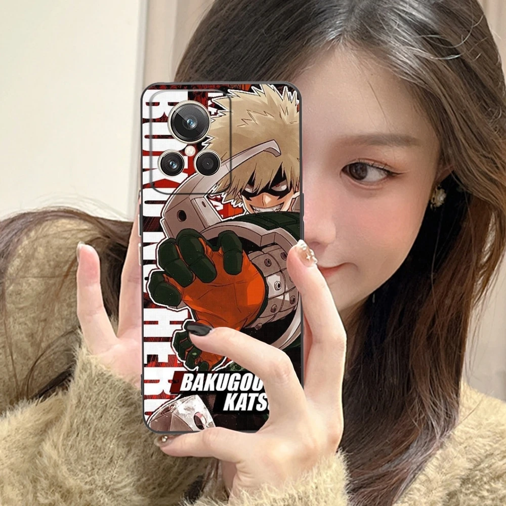 Hero Katsuki Bakugo Cell Phone Case for Realme GT 2 9i 8i 7i Pro X50 X2 C35 C21 C20 C11 C3 Black Soft Phone Cover Shell