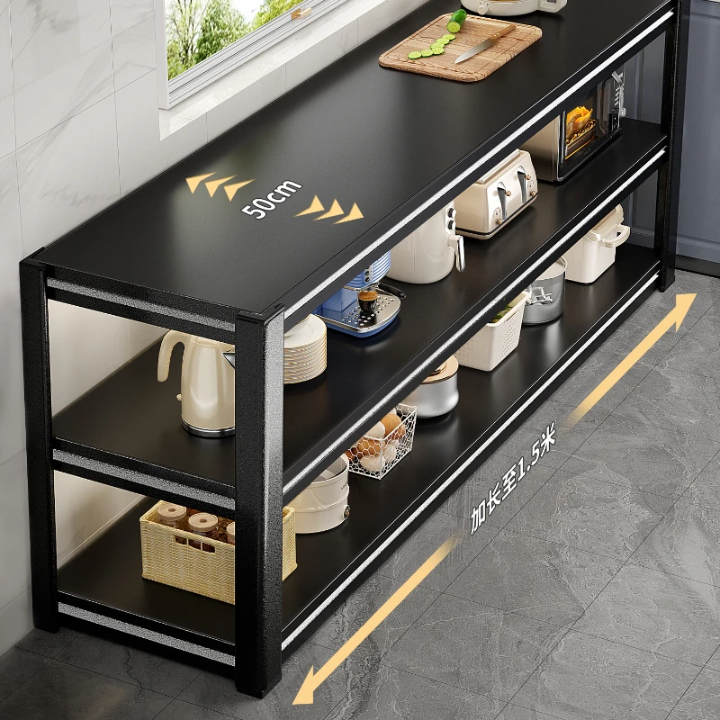 Kitchen rack Floor-to-ceiling multi-layer microwave oven storage rack Multifunctional storage rack Household cabinet shelf