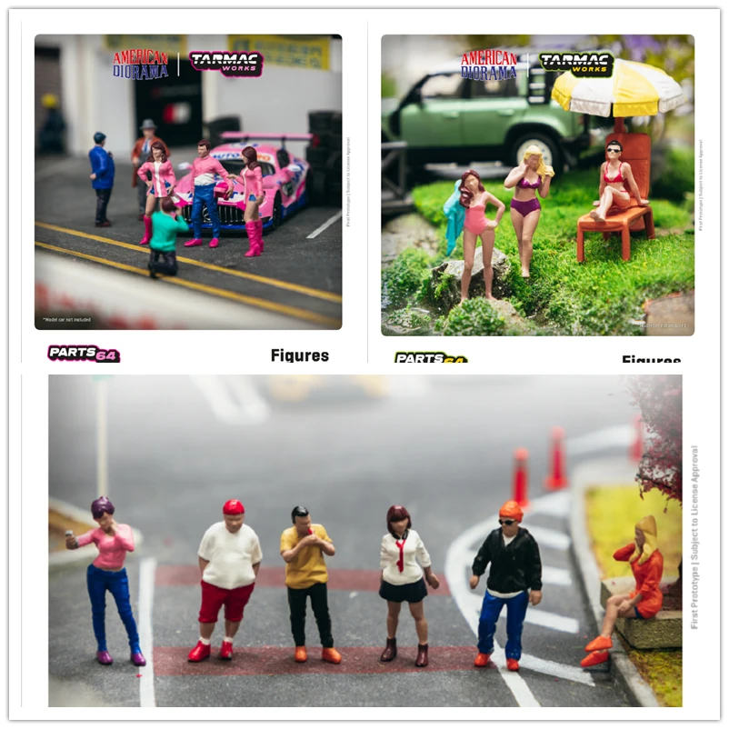 Tarmac Works 1:64 American Diorama Car Meet 1 Figure Series Beach Girl BTW Race Day 2 Racing Figure