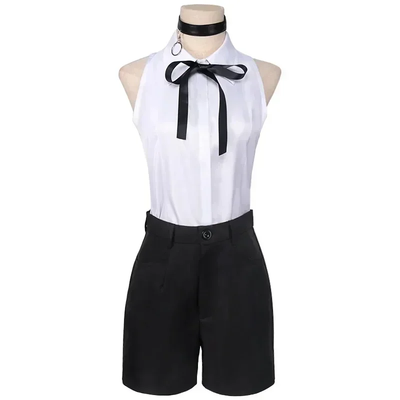 Reze Cosplay Anime Chainsaw Man Reze Cosplay Costume Wig Uniform Shirt Tie Shorts Wig Halloween Costumes for Women Girls Adult view 5