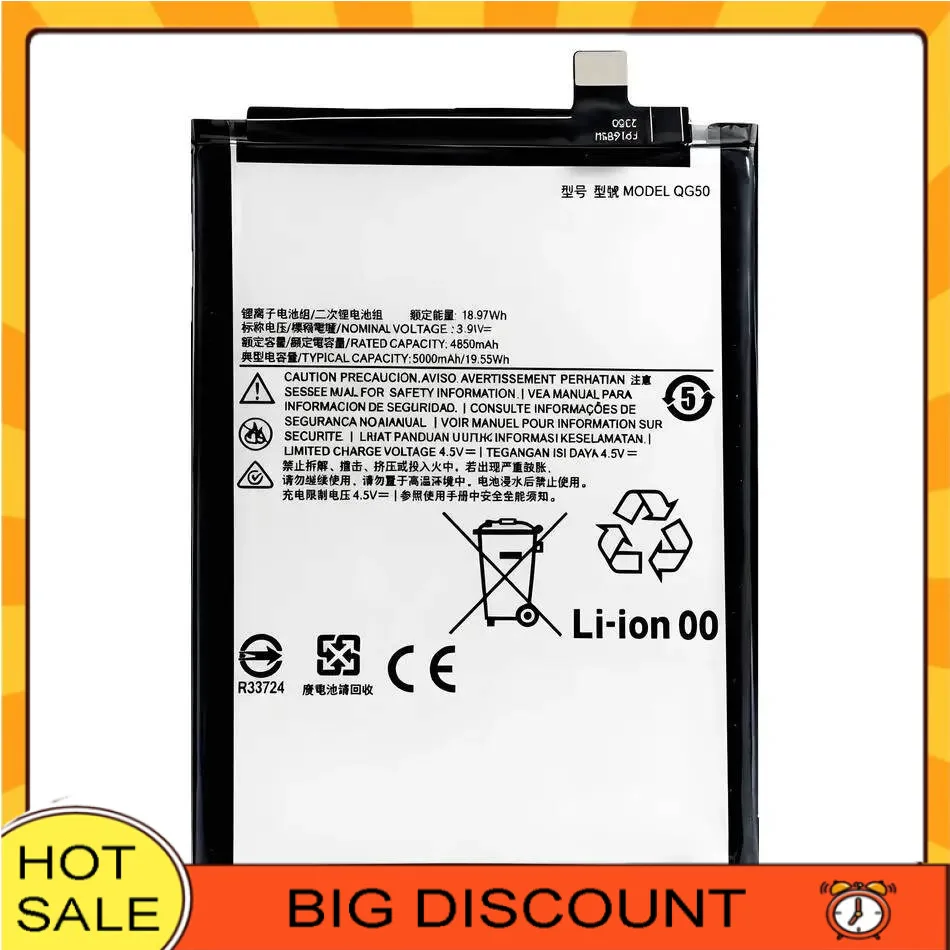 Mobile Phone Battery Stable For Motorola Moto QG50 Lightweight 5000Mah