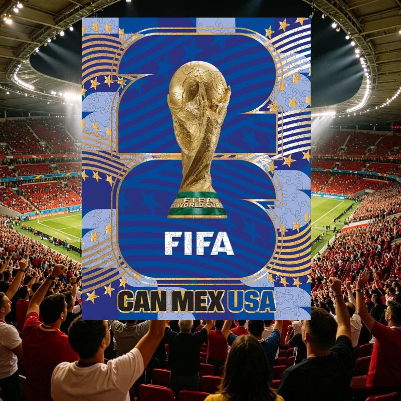 

Деревянные пазлы на тему Чемпионата мира по футболу США для взрослых, подарочная коробка, уникальная головоломка, игрушка для снятия стресса, коллекционный спортивный сувенир