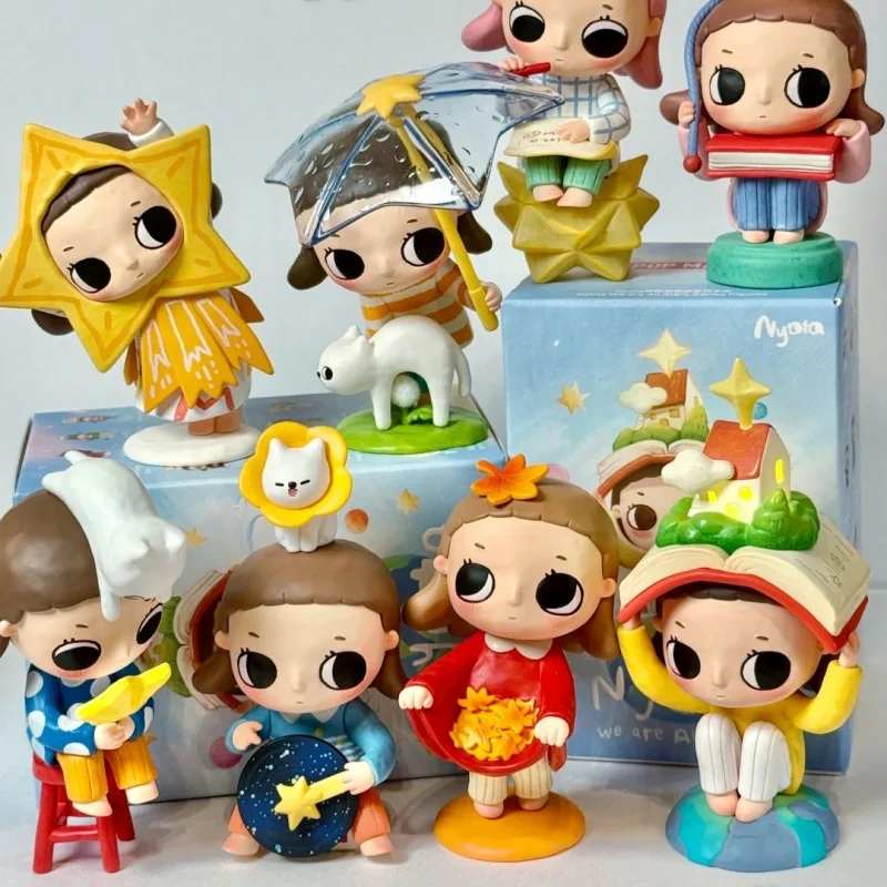 

Popmart Nyota слепая коробка мы все звезды Seris Kawaii аниме фигурка украшение для рабочего стола игрушечные украшения в качестве подарков