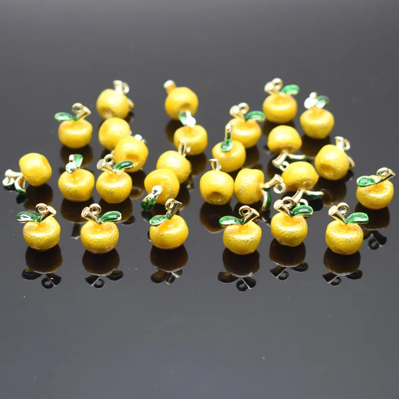 4pcs 3D Apple Fruit Charm Pendant Jewelry Making Alloy Drop Oil Pendant DIY Bracelet Earrings Decorative Pendant Accessories