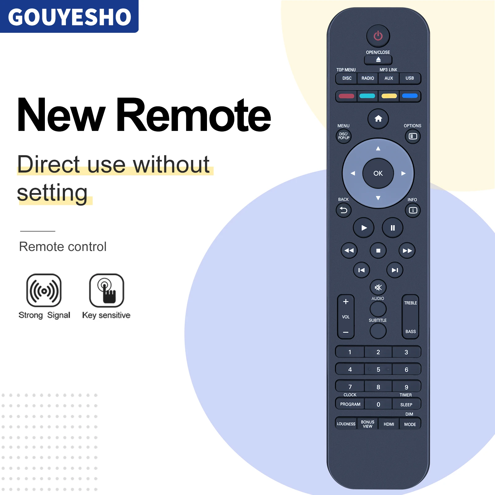 New YKF272-002 Remote Control For Philips BD3000 MBD3000/93 Blu-ray Hi-Fi System