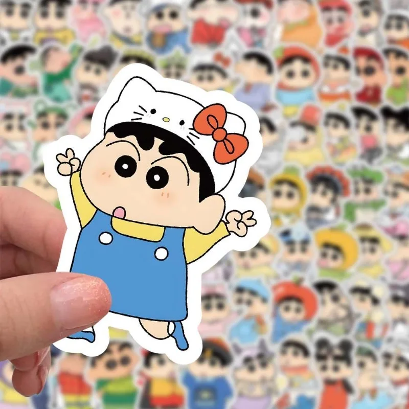 200PCS Crayon Shin-chan Cute Cartoon Animation Cell Phone Case Laptop Mug Luggage Guitar Toys Stickers Wholesale