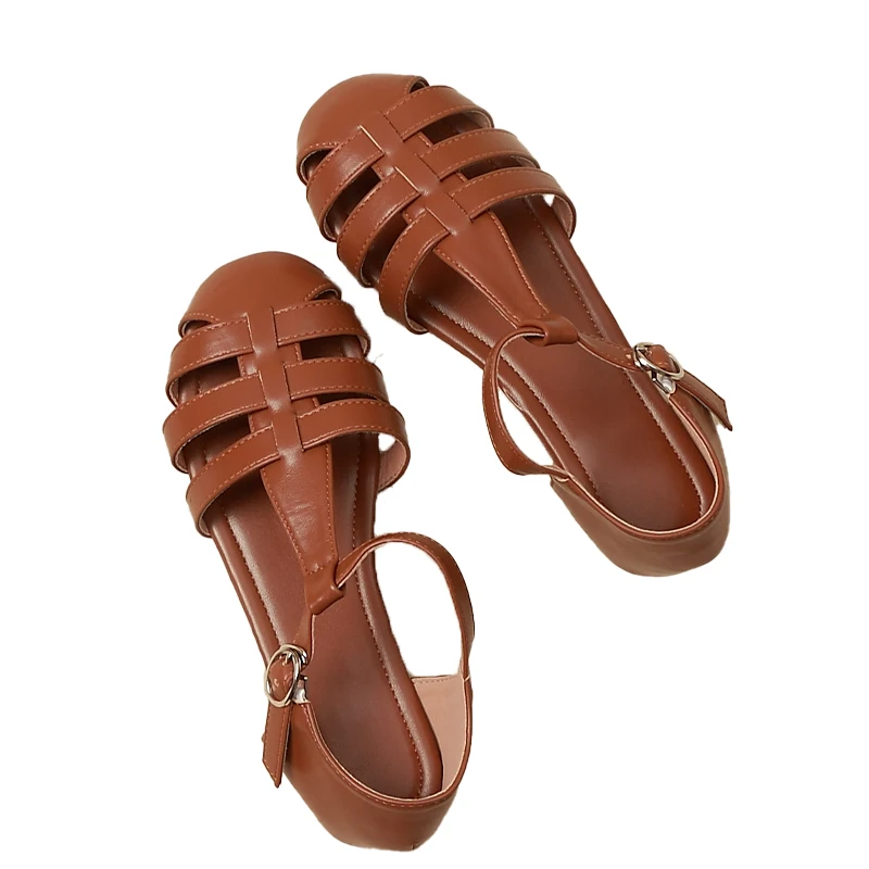 

Braided bun head Roman sandals for women new summer French retro fairy style