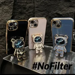 Quicksand Bear Stand Phone Case For Realme Note 50 8 9 10 11 12 Pro Plus 5G C67 C65 C63 C61 C55 C53 C51 C35 C33 C31 C21Y Cover