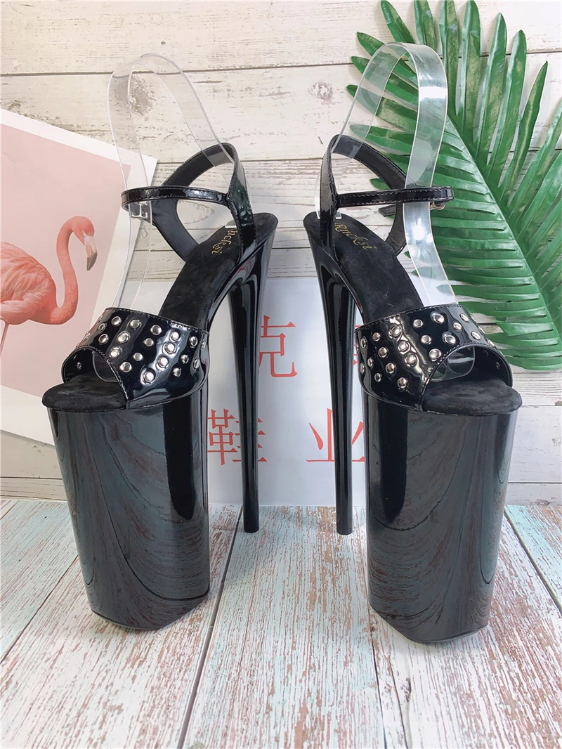 26CM super high heel sandals nude color thick bottom high heel 24 spring Baotou fish mouth fashion wedding shoes fashion catwalk