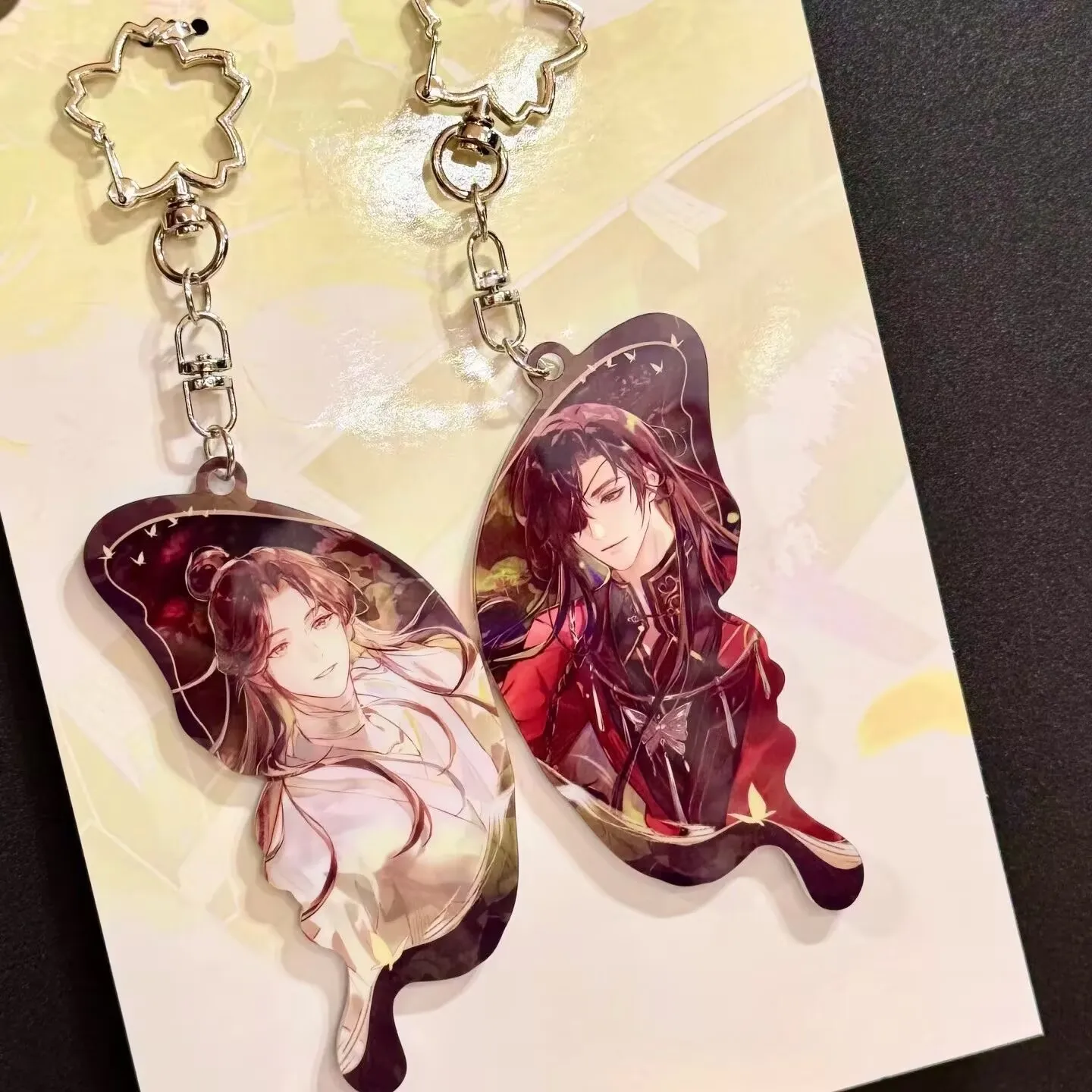 Nuovo Tianguan Blessing Animation anime Guzi Portachiavi con ciondolo in acrilico fatto in casa Flower City Xie Lian